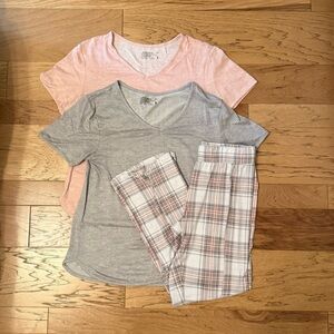 Jockey Gray and Pink V-Neck Pajama Set Bundle